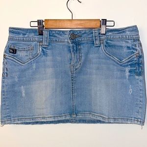 Size 29 Mek Denim Amalie Light Blue Mini Skirt